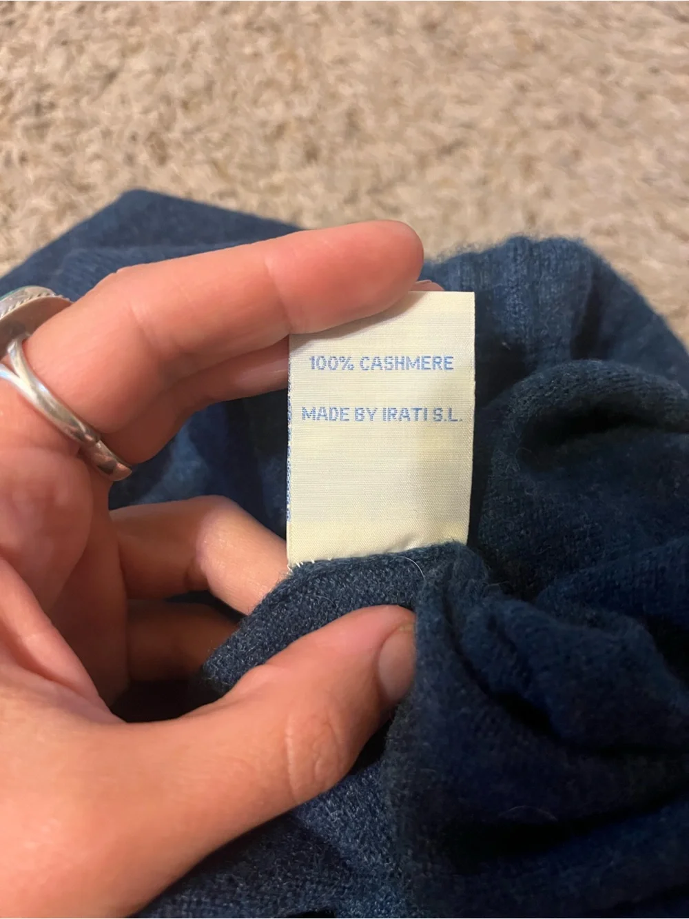 100% Cashmere Navy Maxi Skirt